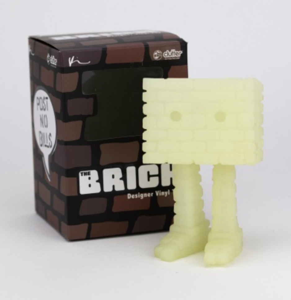 Brick 5.5 inch GID vinyl figure by Kyle Kirwan x Clutter Available Now ! ! !