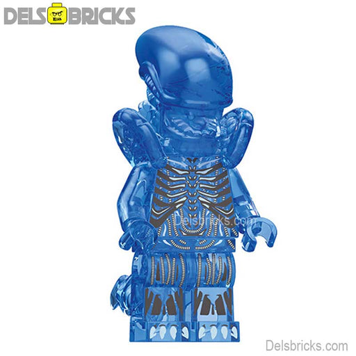 Aliens Xenomorph transparent purple Lego custom Minifigures Minifigures DelsBricks Minifigures