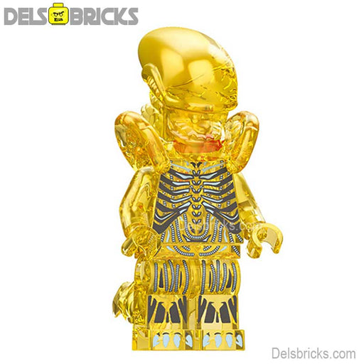 Aliens Xenomorph transparent yellow Lego custom Minifigures Minifigures DelsBricks Minifigures