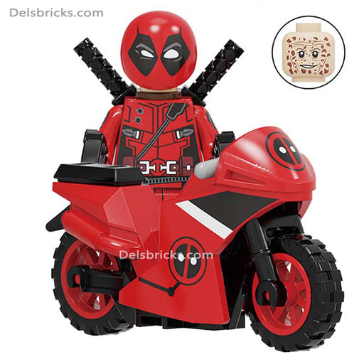 Deadpool with Motorcycle  Lego Minifigures Minifigures DelsBricks Minifigures