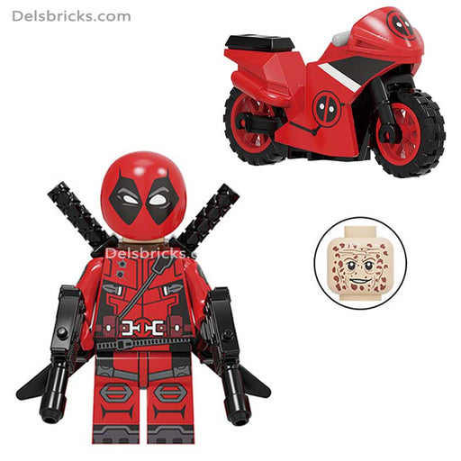 Deadpool with Motorcycle  Lego Minifigures Minifigures DelsBricks Minifigures
