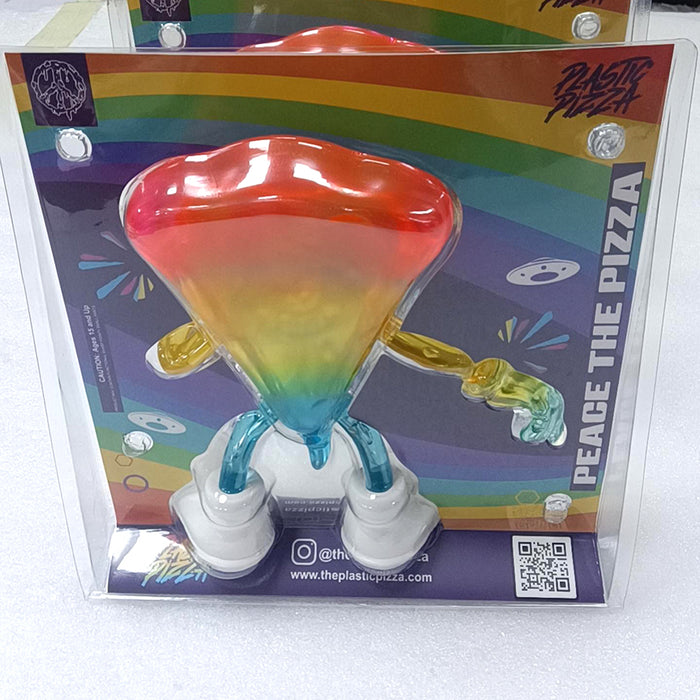 Peace the Pizza Rainbow Edition by The Plastic Pizza + PIN Vinyl Art Toy The Plastic Pizza