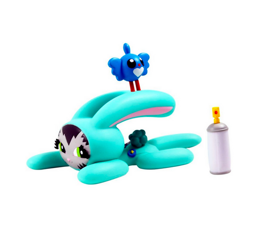 Bunny Kitty Blue by PERSUE Vinyl Art Toy 3DRetro
