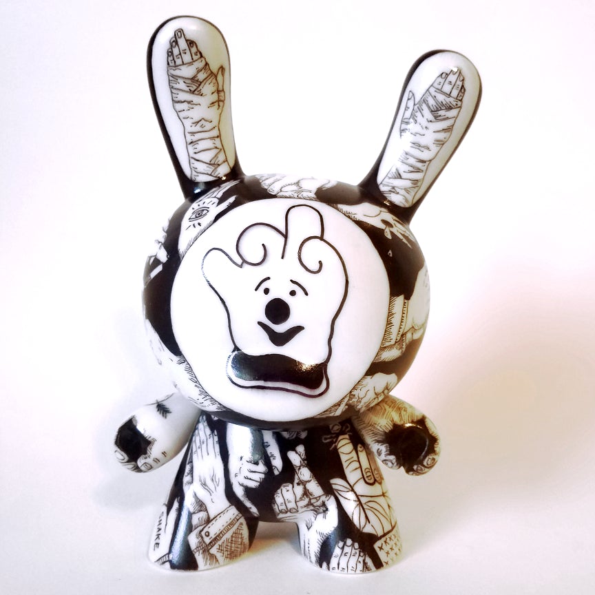 Hands Off 7-inch custom Dunny by Eric Mckinley Available Now ! ! !