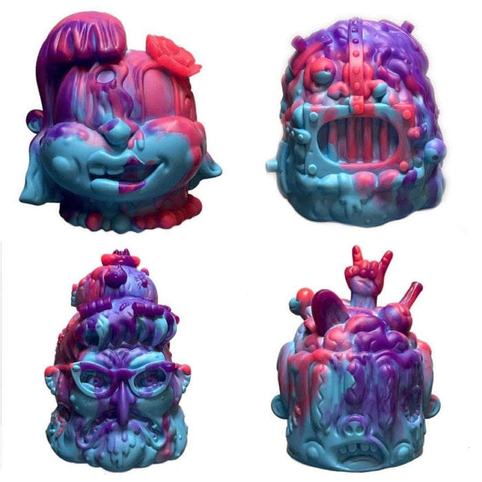 Nasty Noggins Cotton Candy Edition soft vinyl figures by Vincent Scala & David DeGrand Available Now ! ! !