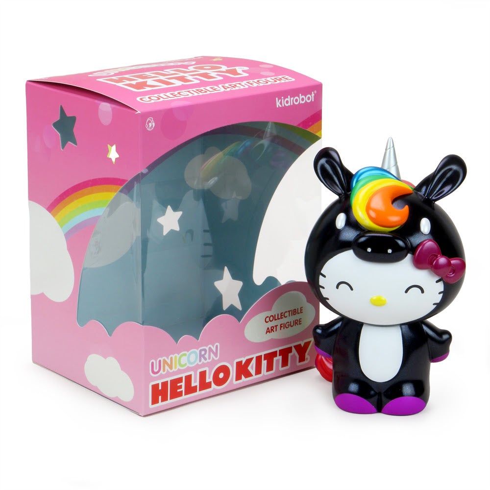Sanrio Hello Kitty Unicorn 8" Figure Black edition by Kidrobot Available Now. ! ! !