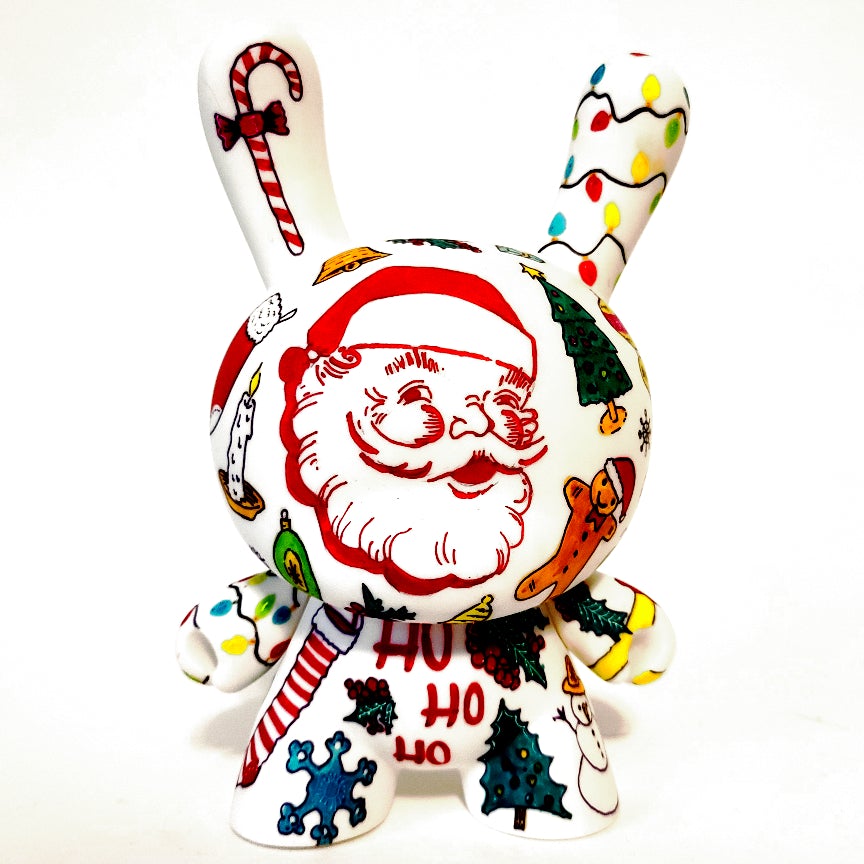 Santa and Krampus 7-inch custom Dunny by Eric Mckinley Available Now ! ! !