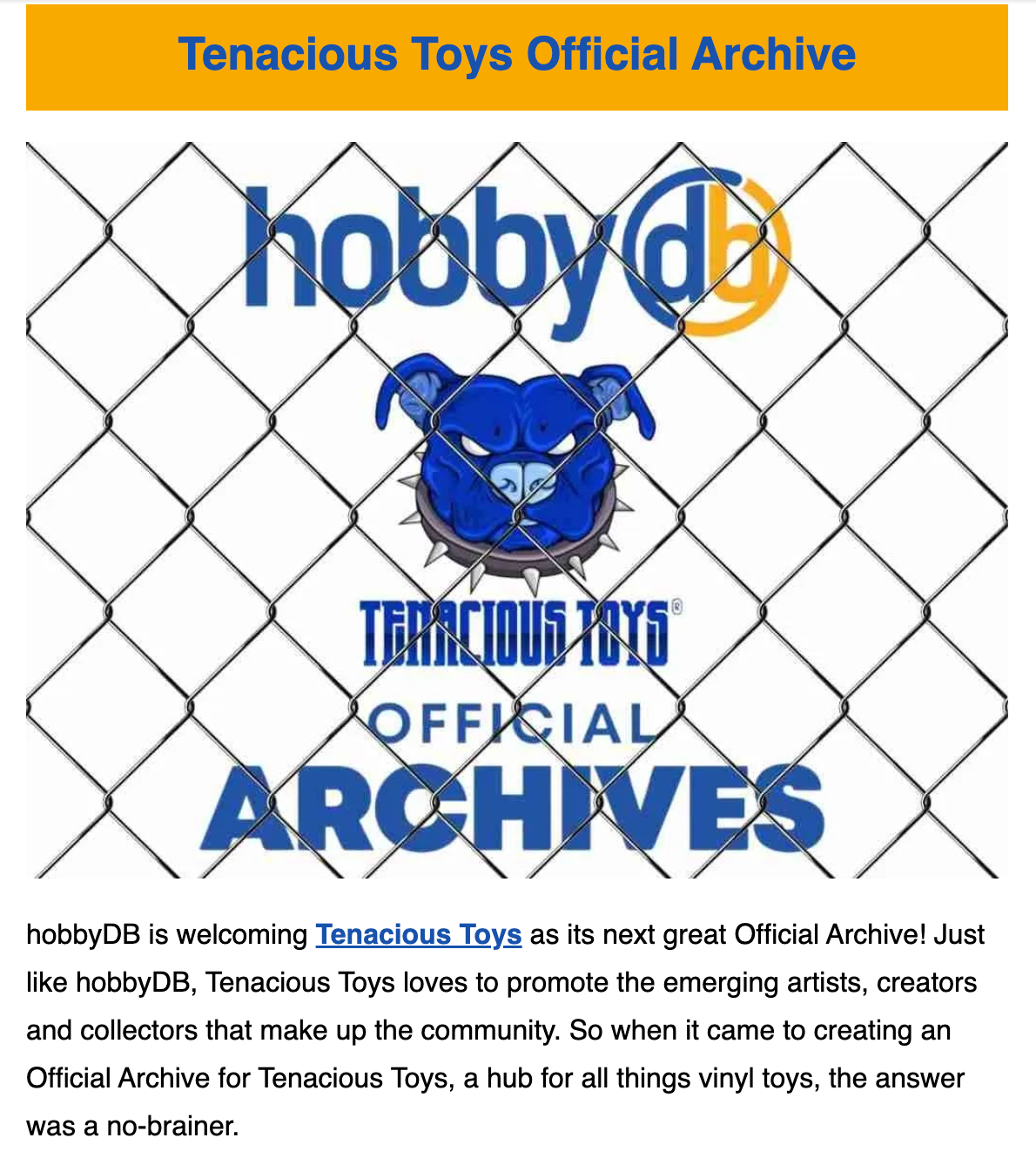 Tenacious Toys Official Archive on hobbyDB