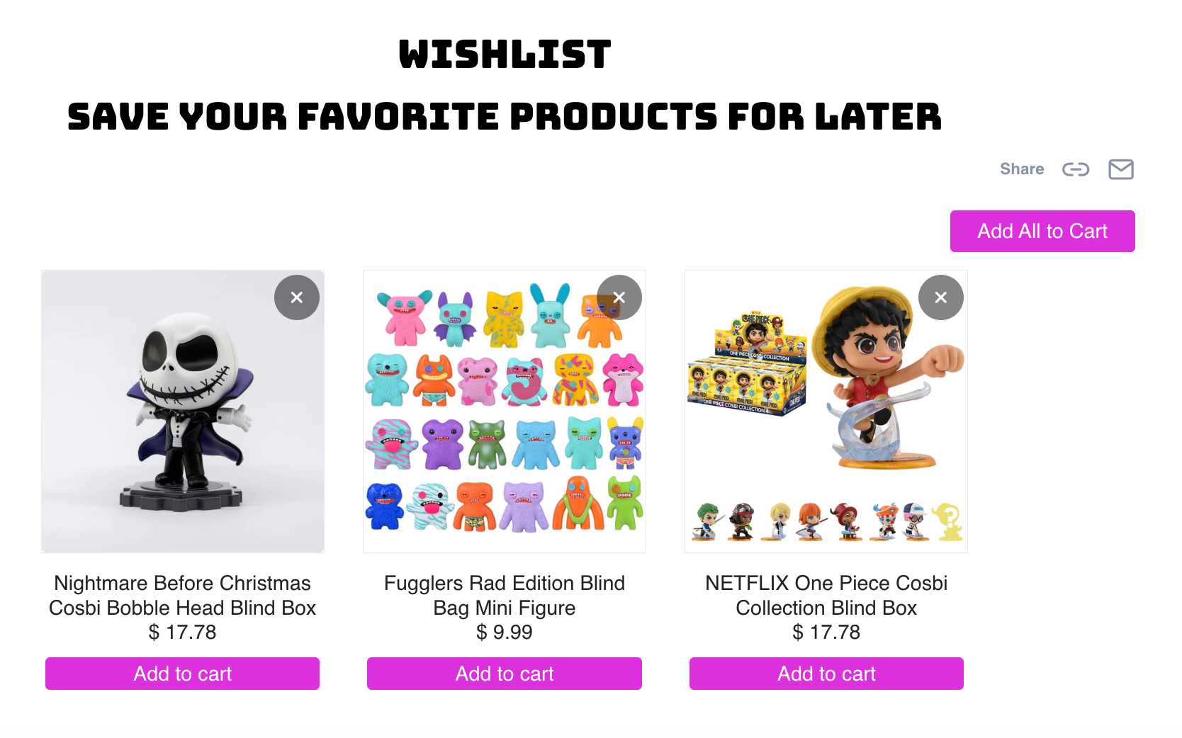 Build a Wish List at Tenacious Toys
