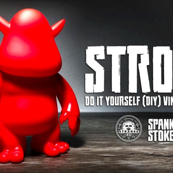 Stroll DIY Red 5.5-inch vinyl by Spanky Stokes x Strangecat Available Now ! ! !