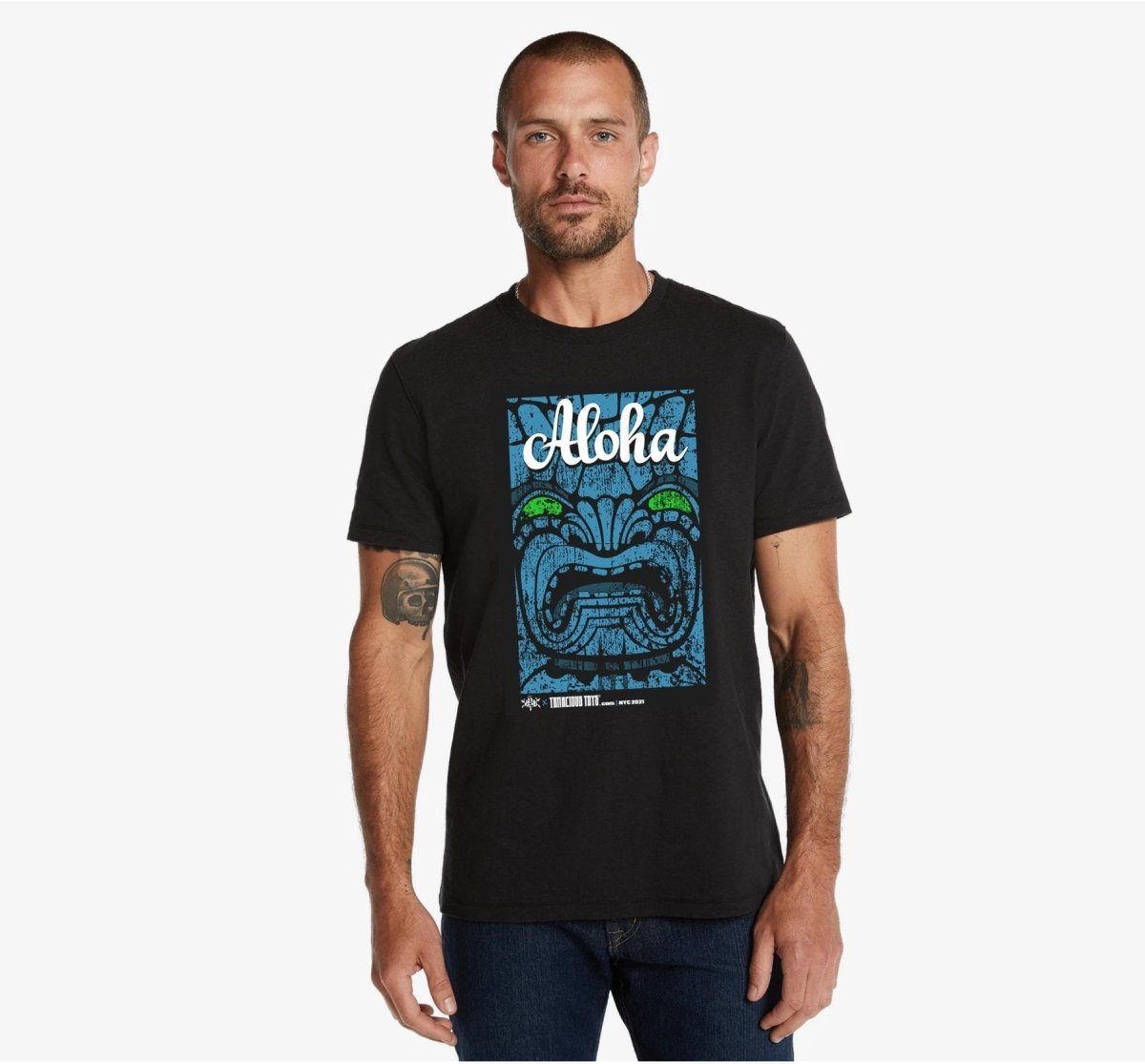 Aloha Tiki black t-shirt by NEMO PREORDER now ! ! ! - Tenacious Toys®