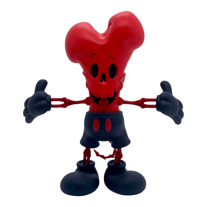 Bonehead 6-inch vinyl figure Red Bone Edition by BeastWreck x Strangecat Toys Available Now - Tenacious Toys®