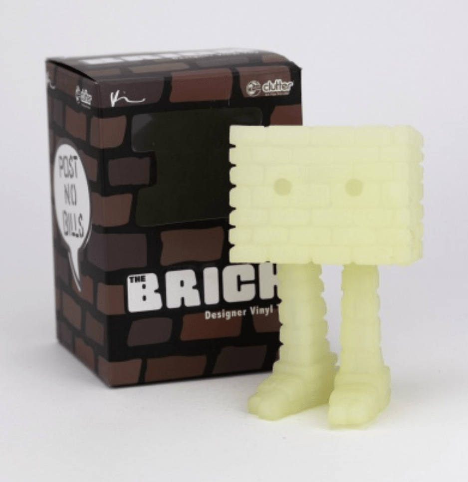 Brick 5.5 inch GID vinyl figure by Kyle Kirwan x Clutter Available Now ! ! ! - Tenacious Toys®