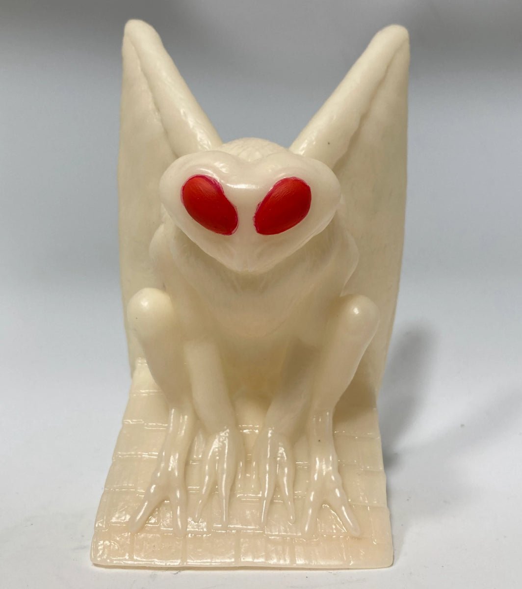Cryptozoo-Fubi Mothman GID Painted Edition vinyl figure by Weston Brownlee Available Now - Tenacious Toys®