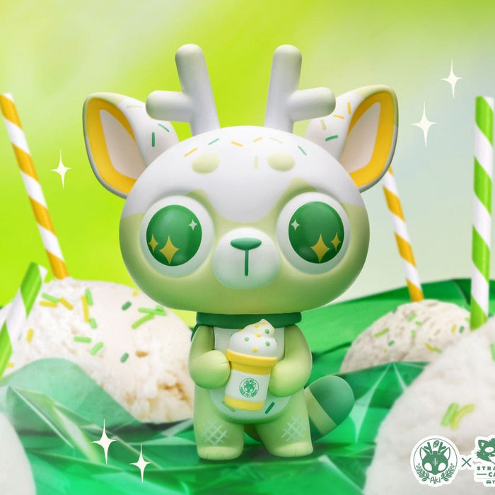 DeerCat Green Melon Edition 19cm vinyl figure by Amber Aki Huang x Strangecat Toys Available Now ! ! ! - Tenacious Toys®