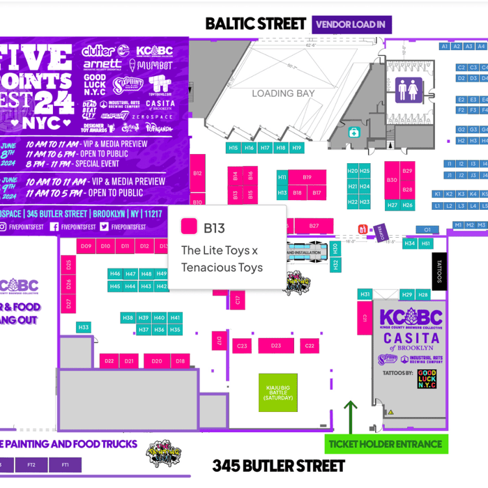 Five Points Fest 2024 Map - Tenacious Toys®