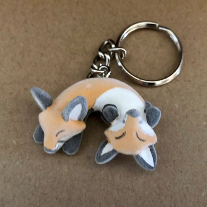 FoxFox Flocked Keychain Available Now - Tenacious Toys®