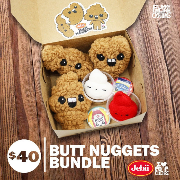 FURRY FELINE CREATIVES Butt Nuggets Bundle & Jebii-kun Fuzzy Poop Figure - Tenacious Toys®