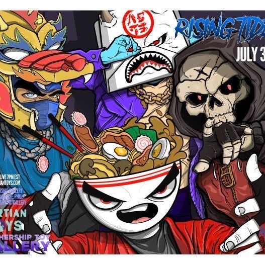 Gallery Opening Saturday July 30th - Rising Tides at Martian Toys | Mothership Toy Gallery ! ! ! - Tenacious Toys®