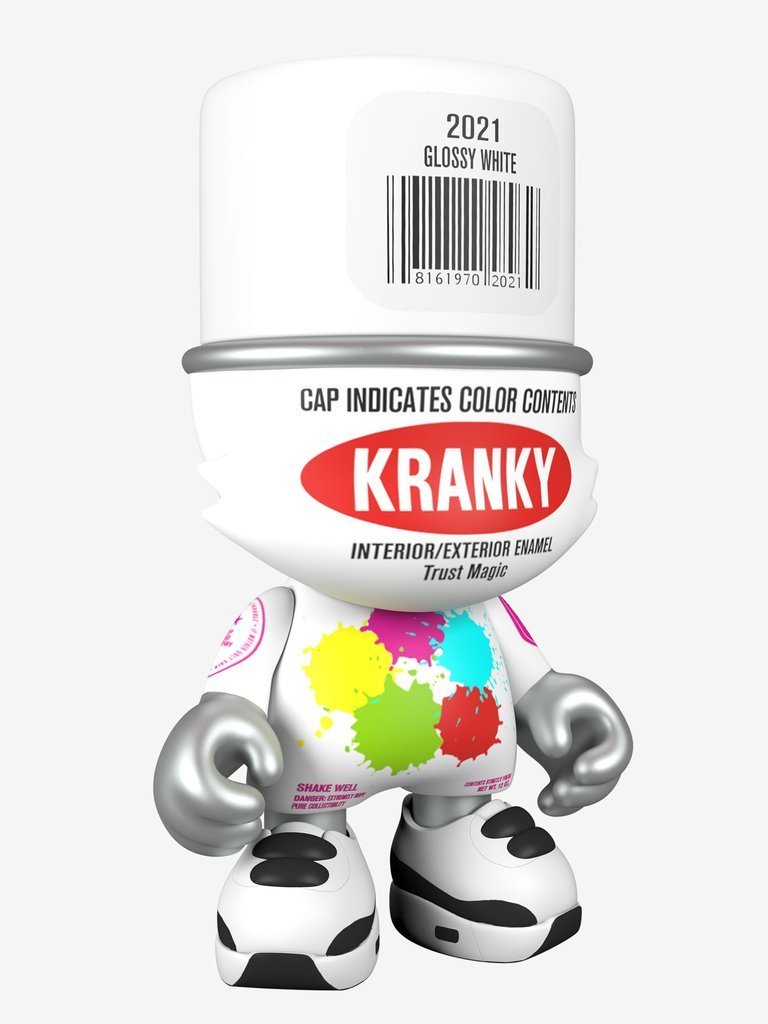 Glossy White SuperKranky 8-inch vinyl toy by Sket One x Superplastic Available Now - Tenacious Toys®