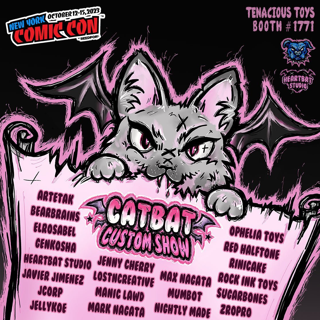 Heartbat Catbat Custom show at NYCC Booth 1771 - Tenacious Toys®