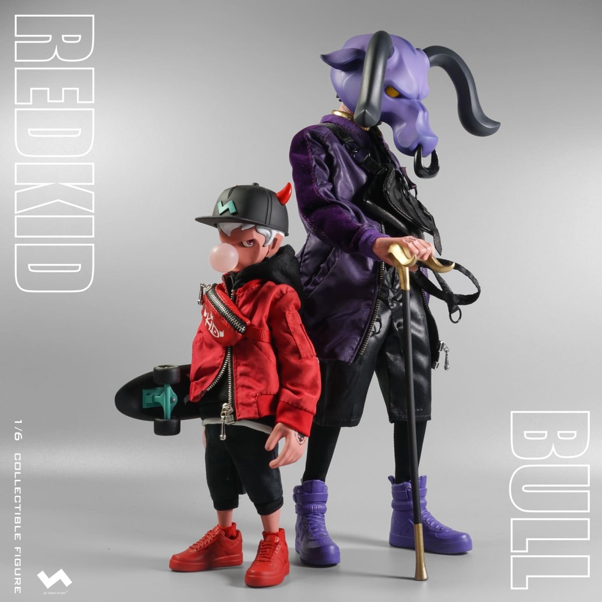 JT Studio Bull & Red Kid 1/6 scale action figure 2-pack available now - Tenacious Toys®