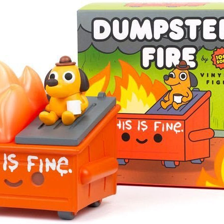 Lil Dumpster Fire This is Fine Edition 3.5" Vinyl Figure by 100% Soft Available Now - Tenacious Toys®