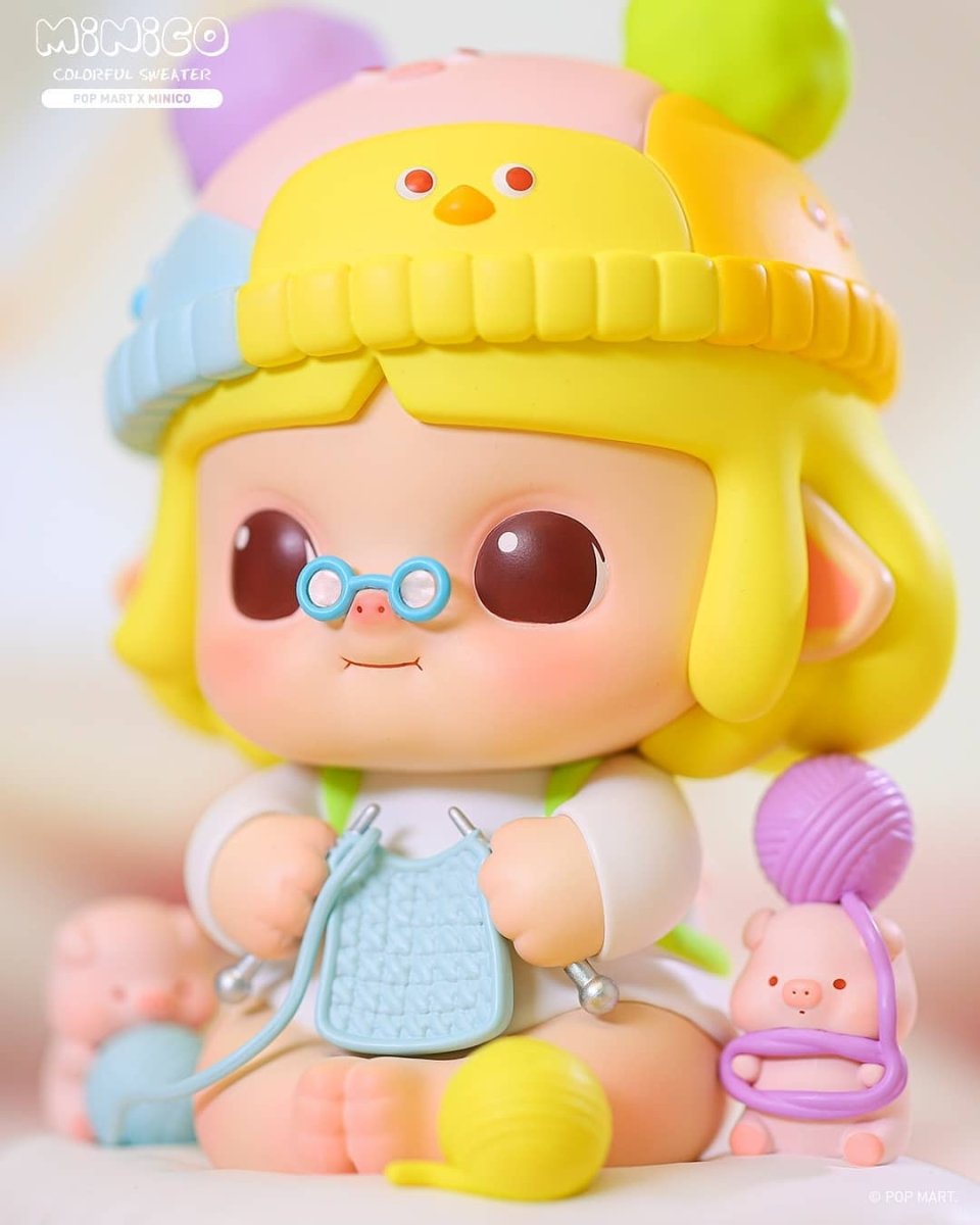 Minico Colorful Sweater 15cm vinyl art toy by Popmart Available Now ! ! ! - Tenacious Toys®