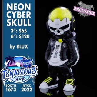 NEON CYBER SKULL by RLUX NYCC Exclusive Tenacious Island BOOTH 1673 ! ! ! - Tenacious Toys®