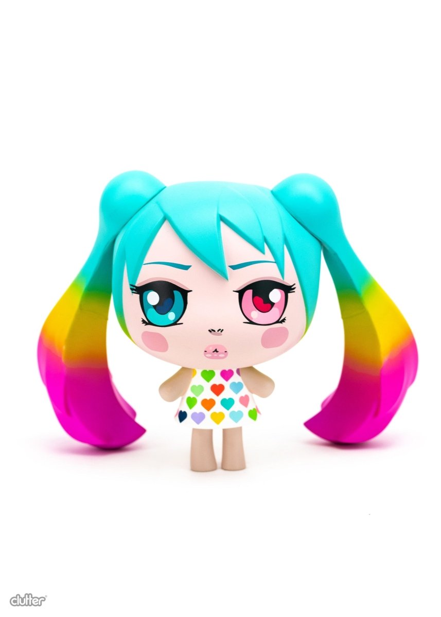 O-Miku Rainbow Colorway 5.5-inch vinyl figure by Camilla d’Errico Clutter Studios Available Now ! ! ! - Tenacious Toys®