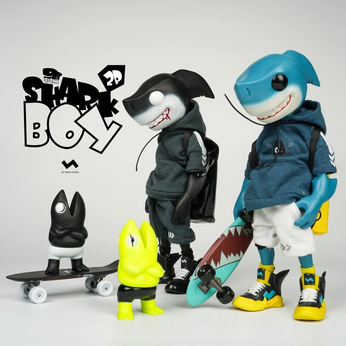 Preorder Shark Boy 2GO 2-Pack 8-inch action figures by Momoco x JT Studio - Tenacious Toys®