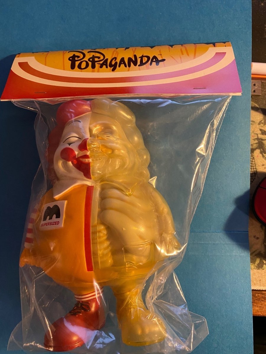 Ron English MC Supersized 7 inch figure 005 Hamburger Darker Yellow Available Now ! ! ! - Tenacious Toys®
