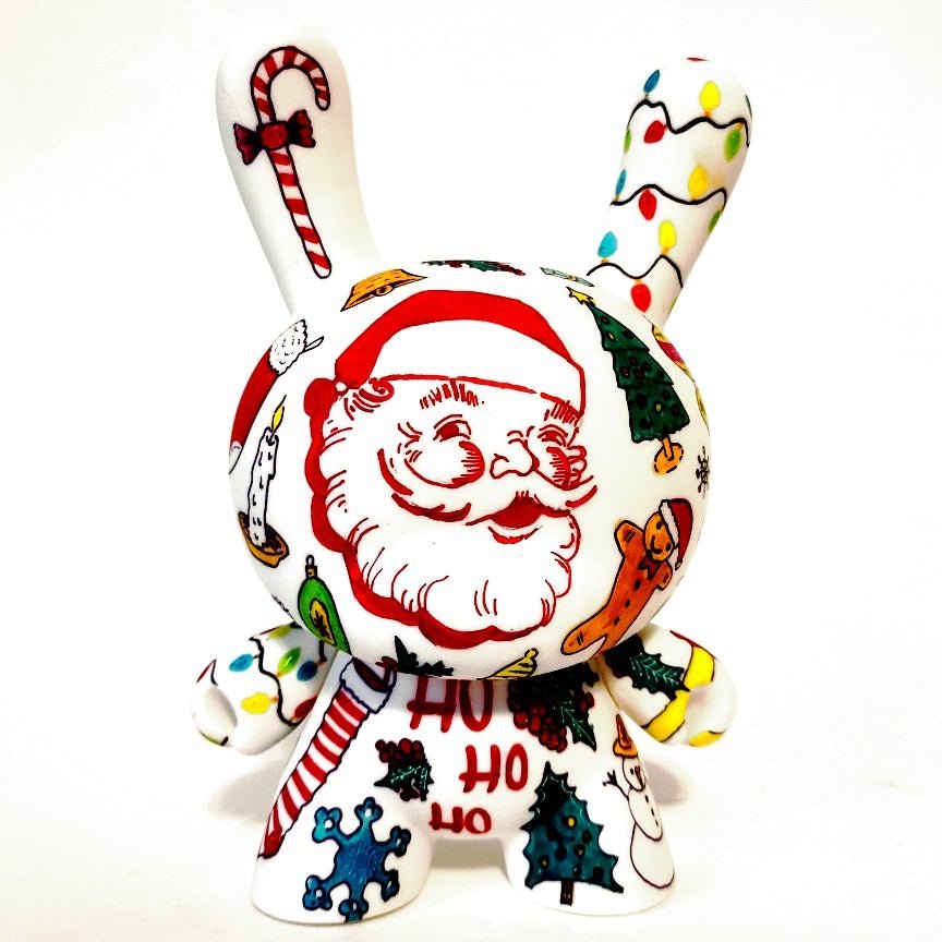 Santa and Krampus 7-inch custom Dunny by Eric Mckinley Available Now ! ! ! - Tenacious Toys®