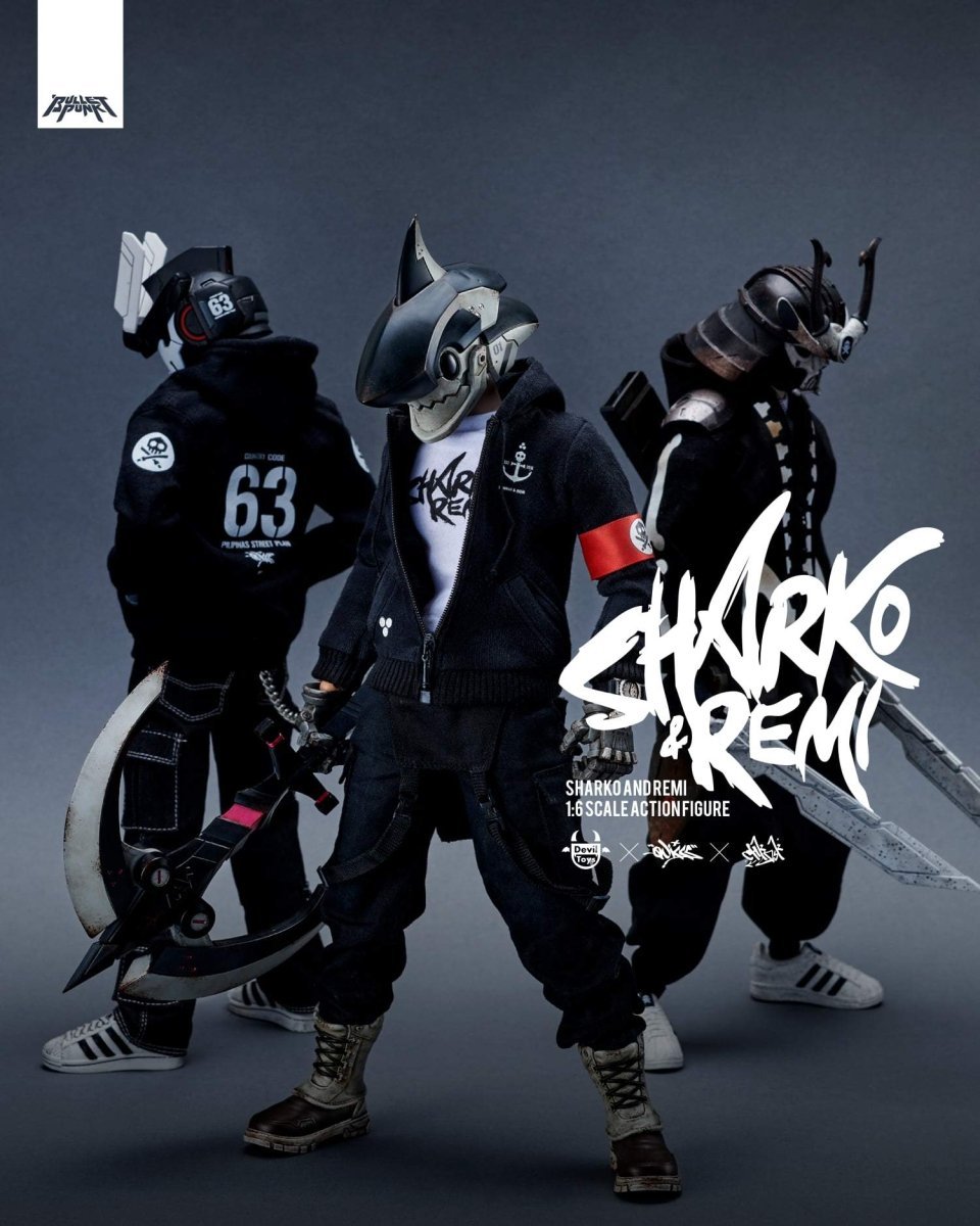 Sharko & Remi Fortress Black Edition action figure by Chk Dsk x Quiccs x Devil Toys PREORDER now ! ! ! - Tenacious Toys®