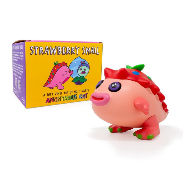 Strawberry Snail 4-inch soft vinyl toy by Anonymous Rat Available Now - Tenacious Toys®