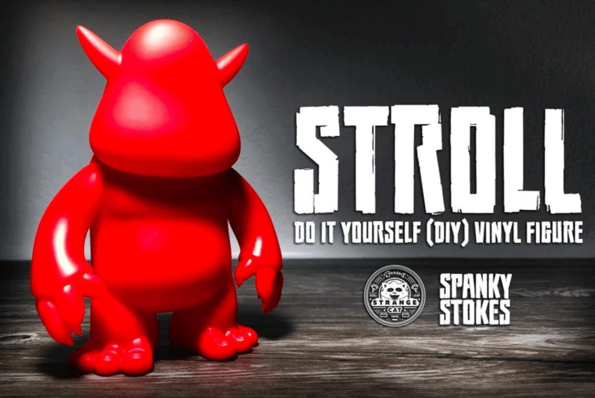 Stroll DIY Red 5.5-inch vinyl by Spanky Stokes x Strangecat Available Now ! ! ! - Tenacious Toys®