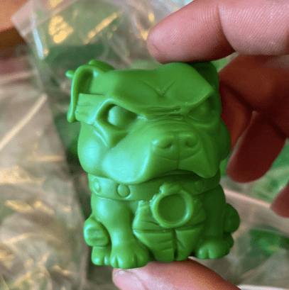 Teenage Mutant Danger Dog green blank vinyl figure by 5thTurtle x Tenacious Available Now - Tenacious Toys®