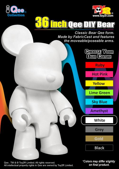 Toy2R 36-inch Qee Bear DIY (choose a color) PREORDER today ! ! ! - Tenacious Toys®