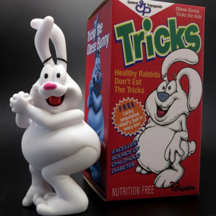 Tricky the Obese Rabbit 8-inch vinyl figure by Ron English Available Now - Tenacious Toys®