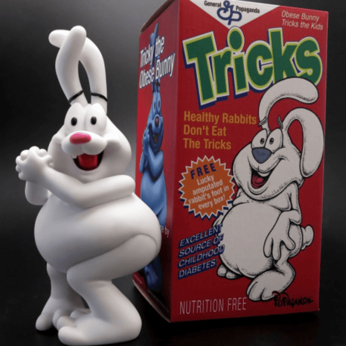 Tricky the Obese Rabbit 8-inch vinyl figure by Ron English Available Now ! ! ! - Tenacious Toys®