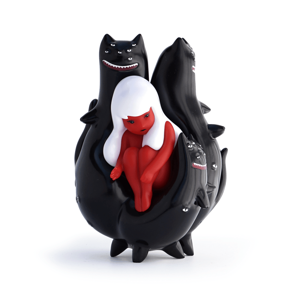 Uyu & Assteriskat Midnight Red Edition 6.5-inch vinyl figure by Munky King Available Now - Tenacious Toys®