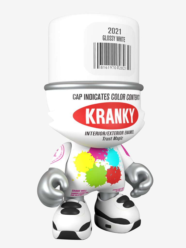 Glossy White SuperKranky 8-inch vinyl toy by Sket One x Superplastic Available Now