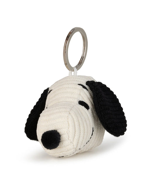 PEANUTS SNOOPY HEAD Cream Corduroy 2" Keychain Plush Plush Bon Ton