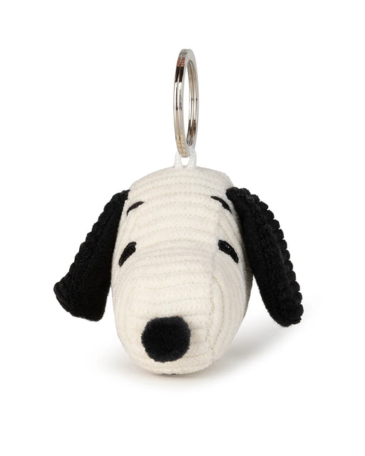 PEANUTS SNOOPY HEAD Cream Corduroy 2" Keychain Plush Plush Bon Ton