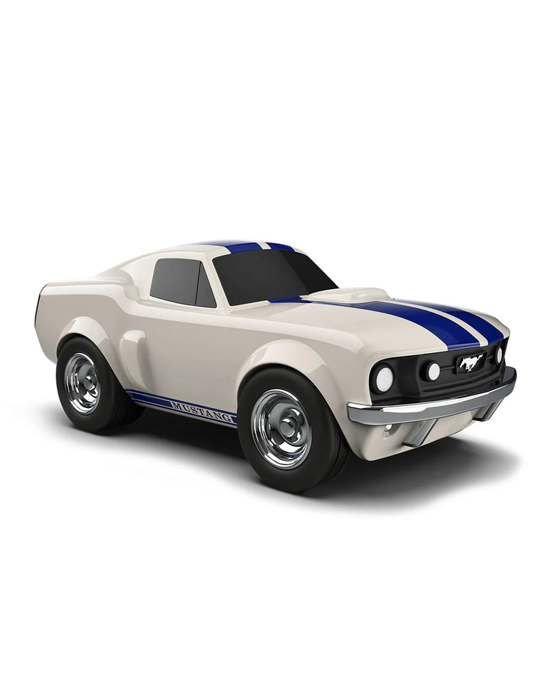 Racing Car Ford Mustang White with Blue Stripes Cars Baghera