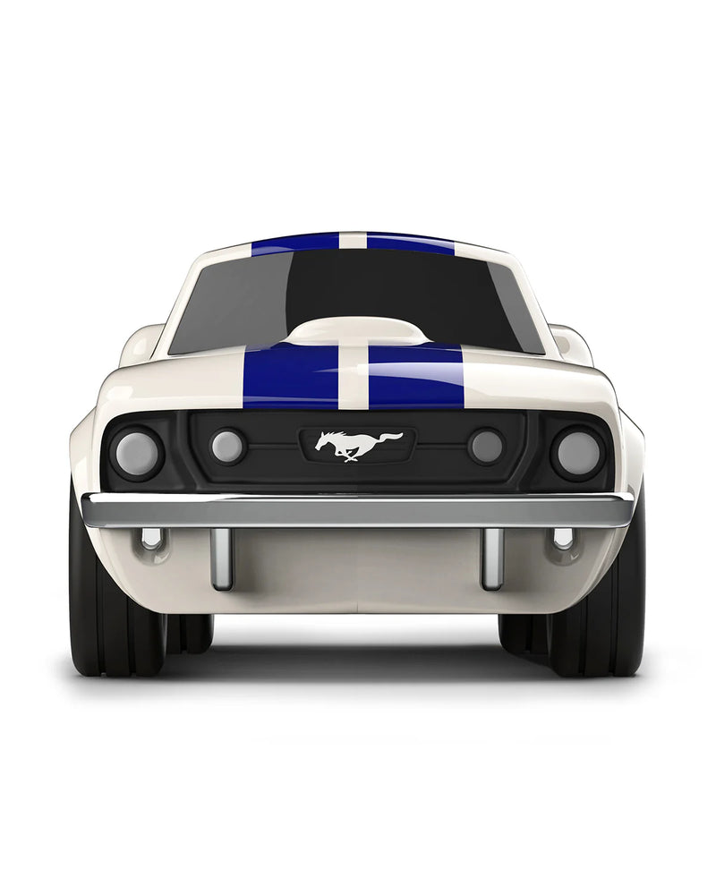 Racing Car Ford Mustang White with Blue Stripes Cars Baghera
