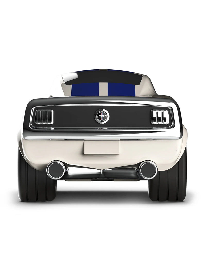 Racing Car Ford Mustang White with Blue Stripes Cars Baghera