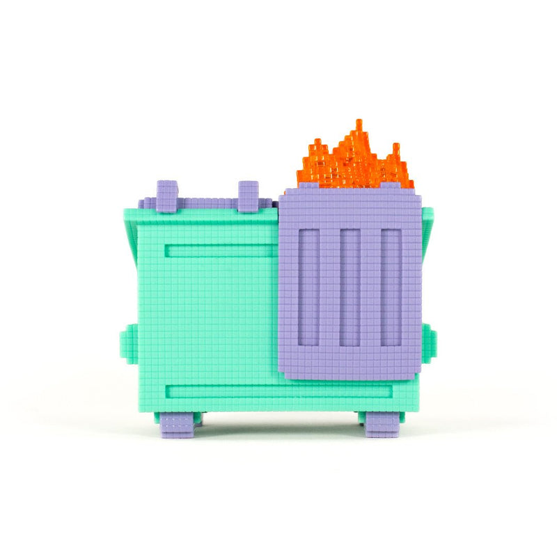 8-Bit Dumpster Fire Vinyl Figure Vinyl Art Toy 100soft
