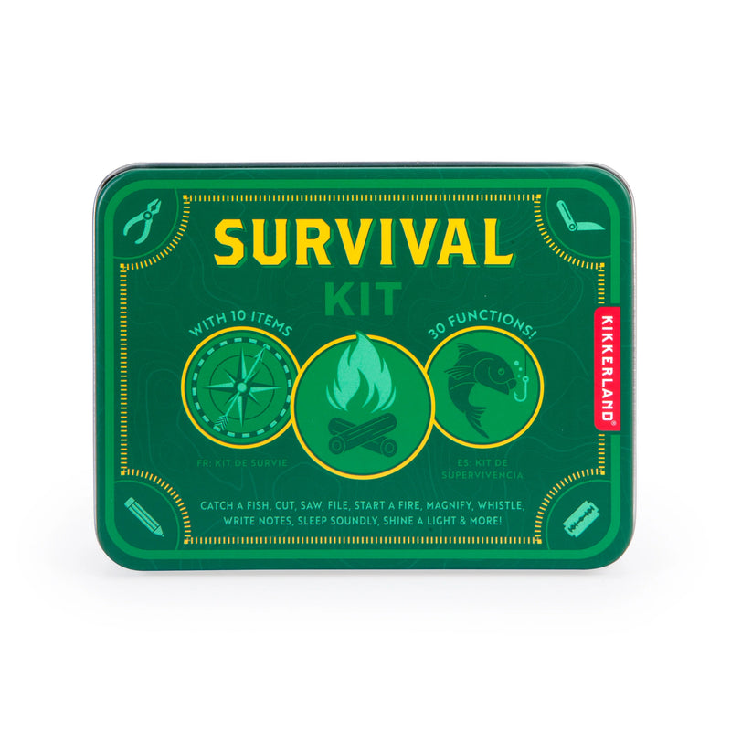 Survival Kit 10-piece Tool Collection in Small Tin Accessory Kikkerland