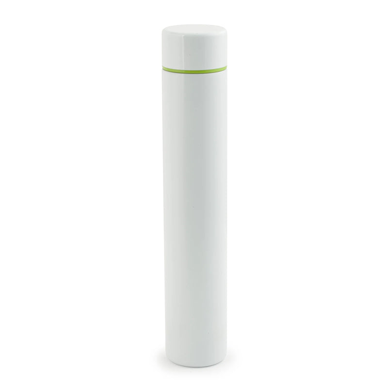 Slim White Bottle Water Coffee Thermos Accessory Kikkerland